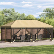 Gazebo con pareti laterali 6 x 3 m Crema Poliestere e Acciaio 3375983
