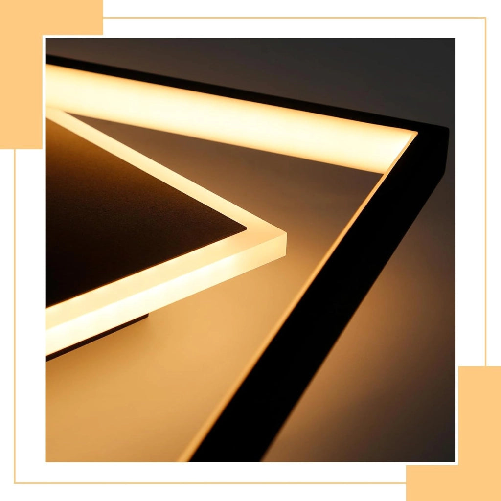 ZMH Lampada da soffitto plafoniera LED 44W nera dimmerabile telecomando moderna per soggiorno camera ufficio