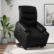 Poltrona Alzapersona Reclinabile Elettrica Nera in Similpelle 3206613