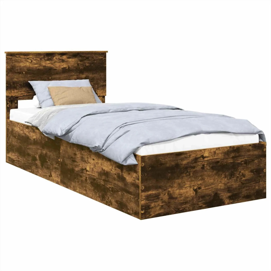 Struttura del letto Rovere fumé 100 x 200 cm Legno multistrato 3408701