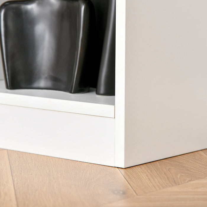 Mobile Libreria Portaoggetti a 3 Livelli e 8 Ripiani Totali 97,5x30x100 cm in MDF Bianco