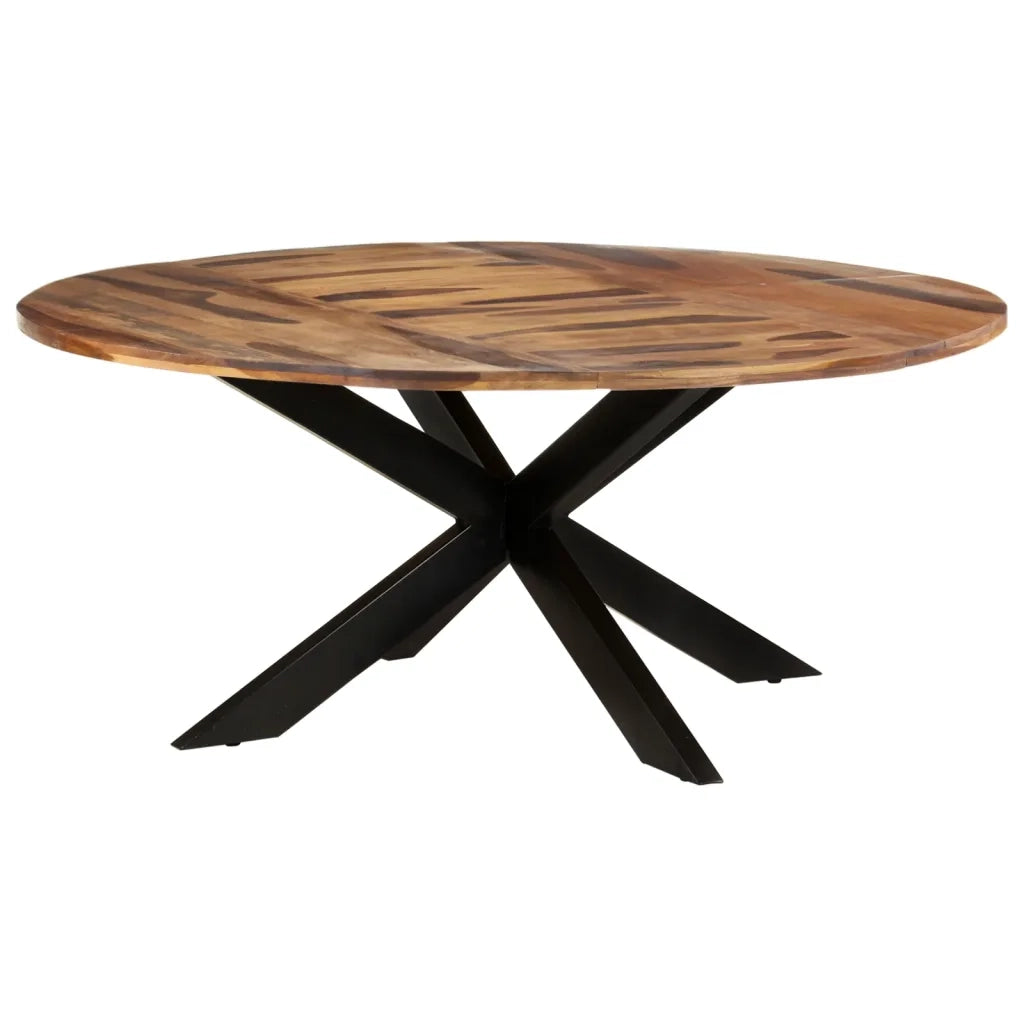 Tavolo Pranzo Rotondo 175x75 cm Legno di Acacia Finitura Miele cod mxl 60402