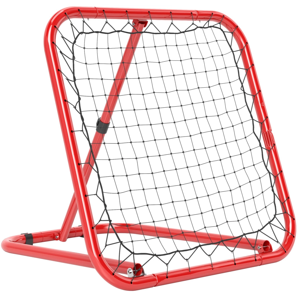Rete da Calcio Rimbalzo Pieghevole ¨C Xylo ¨C Regolabile 5 Livelli, Metallo, 78x84x65-78cm, Rosso