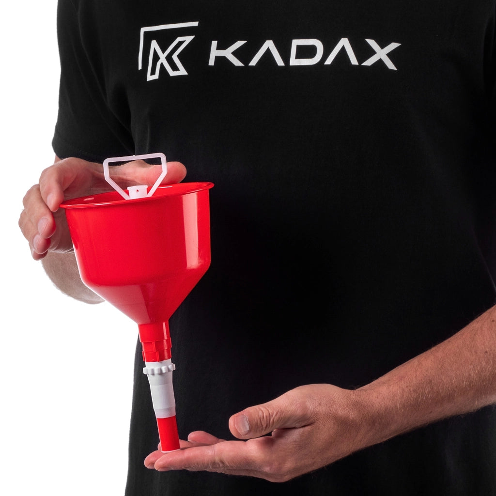 Imbuto per bottiglie di vino KADAX con filtro di bloccaggio per filtrazione, autoregolante, Fi 130