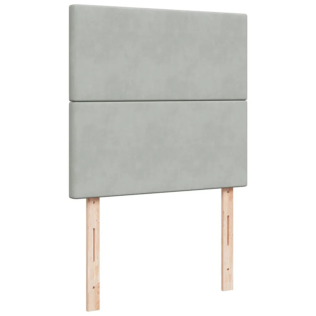 Giroletto a Molle con Materasso Grigio Chiaro 100x200cm Velluto 3293128