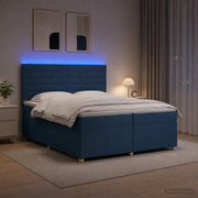 Letto box spring con materasso Blu 200 x 200 cm Tessuto 3455426
