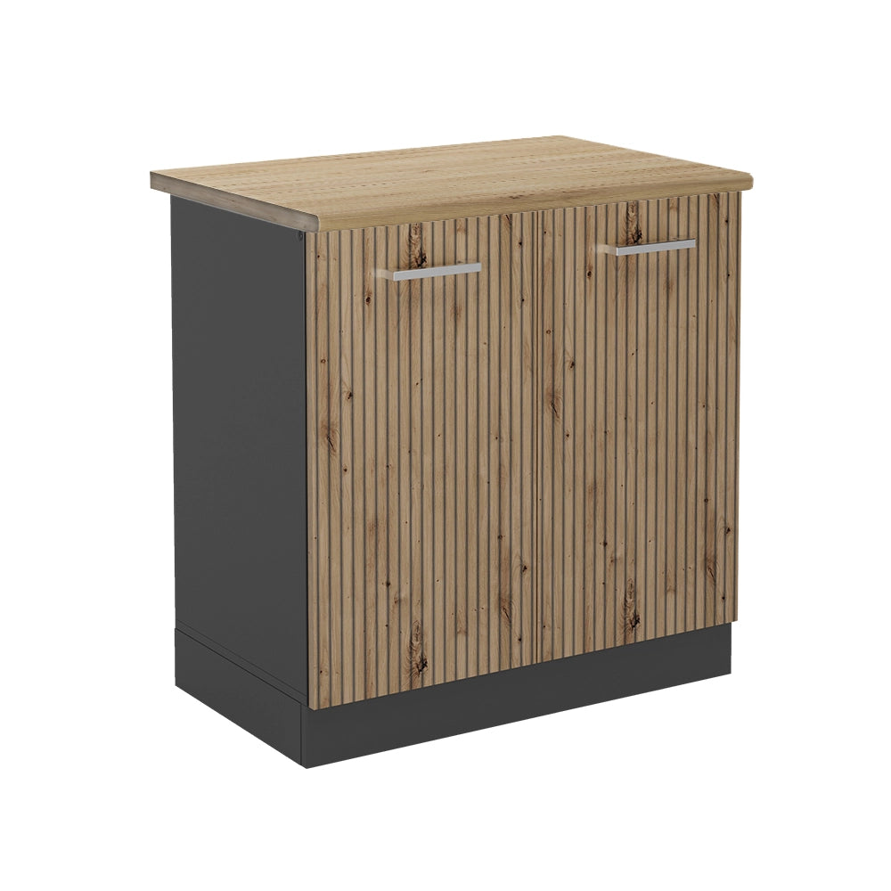 Vicco Mobile lavello cucina Rovere artigianale 80 cm , PL Rovere