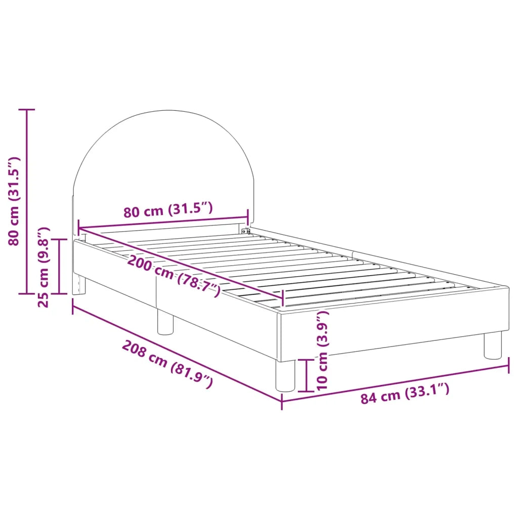 Struttura letto bambini con testata-Giroletto per bambini Crema 80 x 200 cm Boucl¨¦ 816281