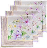 Set di tovaglioli in cotone 100% da 4 - 45 cm x 45 cm - tovaglioli lavabili per pranzo e feste - magnolia mattutine - primavera/estate