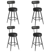 Set di 4 sgabelli da bar di design sedie da cucina sedute imbottite in PU con cuciture in stile moderno di metà secolo per cucina/bar nero 12_0005371