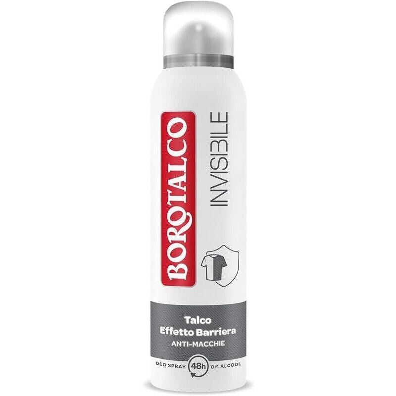 BOROTALCO DEODORANTE SPRAY INVISIBILE GRIGIO NO ALCOOL CON TALCO 150 ML ANTIMACCHIE