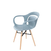 Set 4 sedie Chuck moderne in polipropilene blu grigio