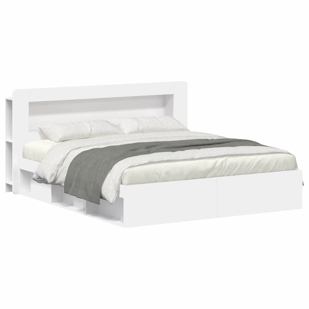 Telaio del letto con storage con testiera Bianco 180 x 200 cm 3433517