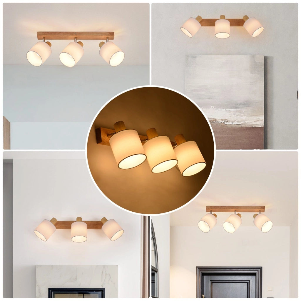 ZMH Faretto da soffitto regolabile E14 a 3 fiamme nero vintage