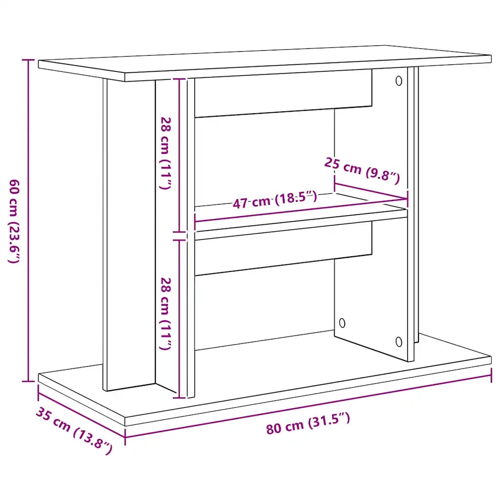 Supporto Acquario 80x35x60cm in Legno Multistrato Rovere Sonoma CFW2617222