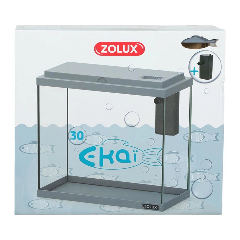Zolux Ekai 30 13L - acquario cm30x18x24h completo di filtro interno Colore: Grigio