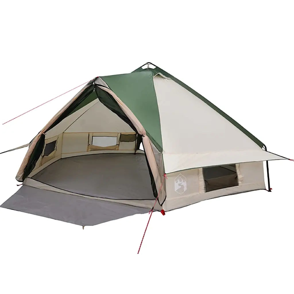 Tenda Teepee per 8 persone-Tenda da campeggio Verde e Bianco 490 x 410 x 210 cm