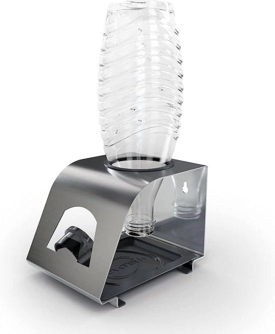 Doppio Design contenitore per bottiglie e spazzola con cassetta di raccolta - in acciaio inossidabile - per bottiglie SodaStream Crystal - Easy Fuse Power - 1er+spazzola