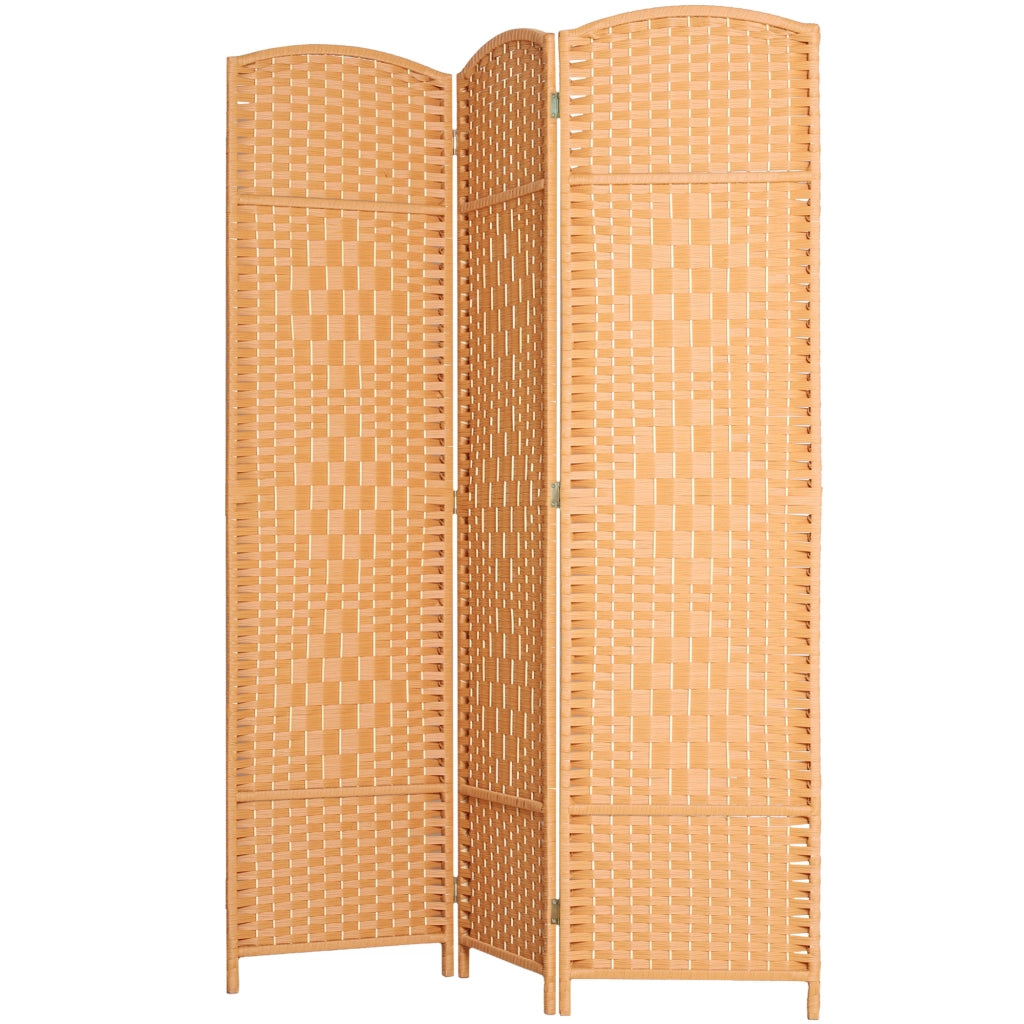 Paravent 3 Ante in Legno Pieghevole ¨C zephmum ¨C 135x180 cm Marrone Chiaro