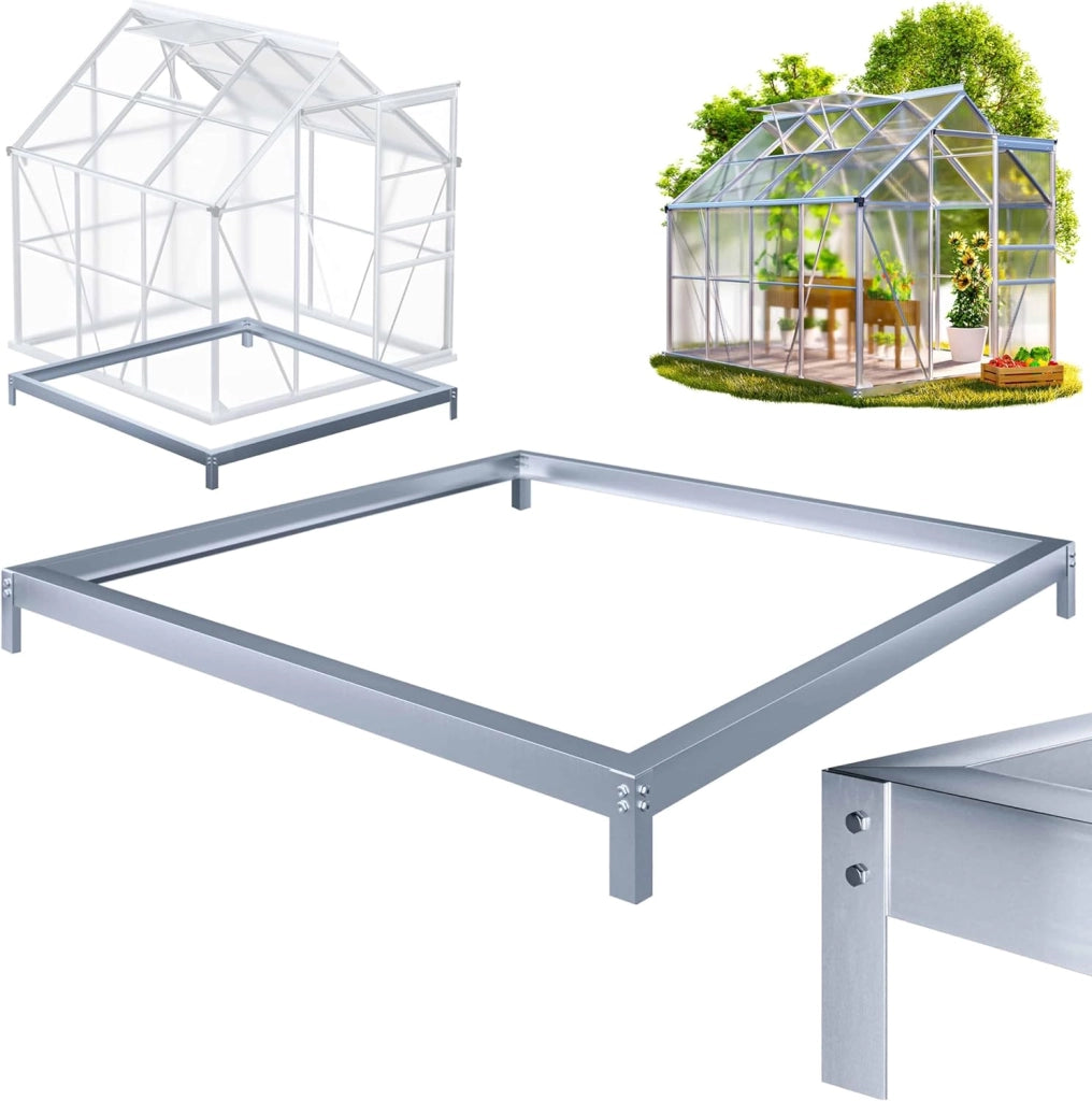 ® Base per Serra 380x190cm in Acciaio Zincato Telaio Serre Ancoraggio a Terra Basi per Serre Fondamenta Telaio Fissaggio al Terreno