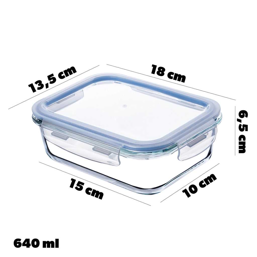 Set di contenitori per alimenti in vetro KADAX, contenitori in vetro con coperchio, portapranzo, 3 pezzi