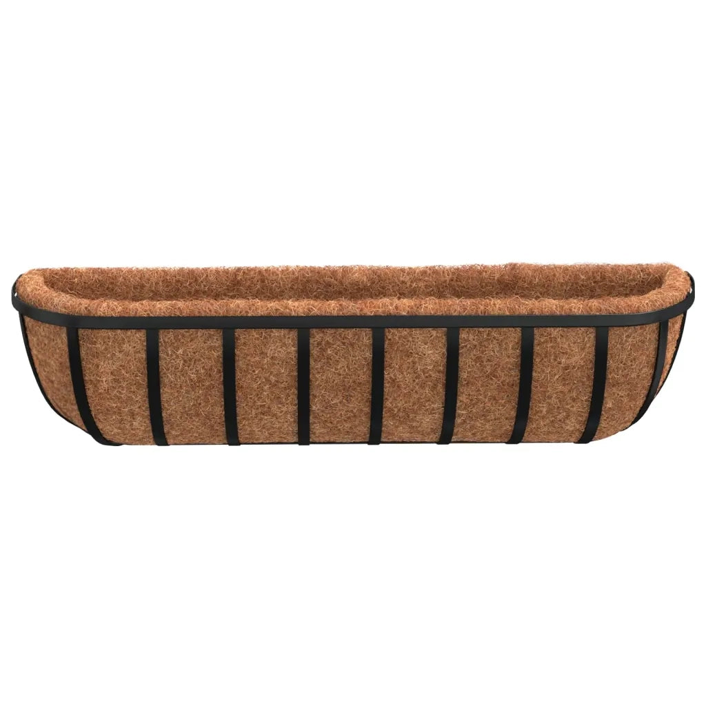 Set di 2 fioriere da parete in acciaio nero 76 x 21 x 16 cm finitura robusta decorative per creare un'atmosfera accogliente. 02_0046613