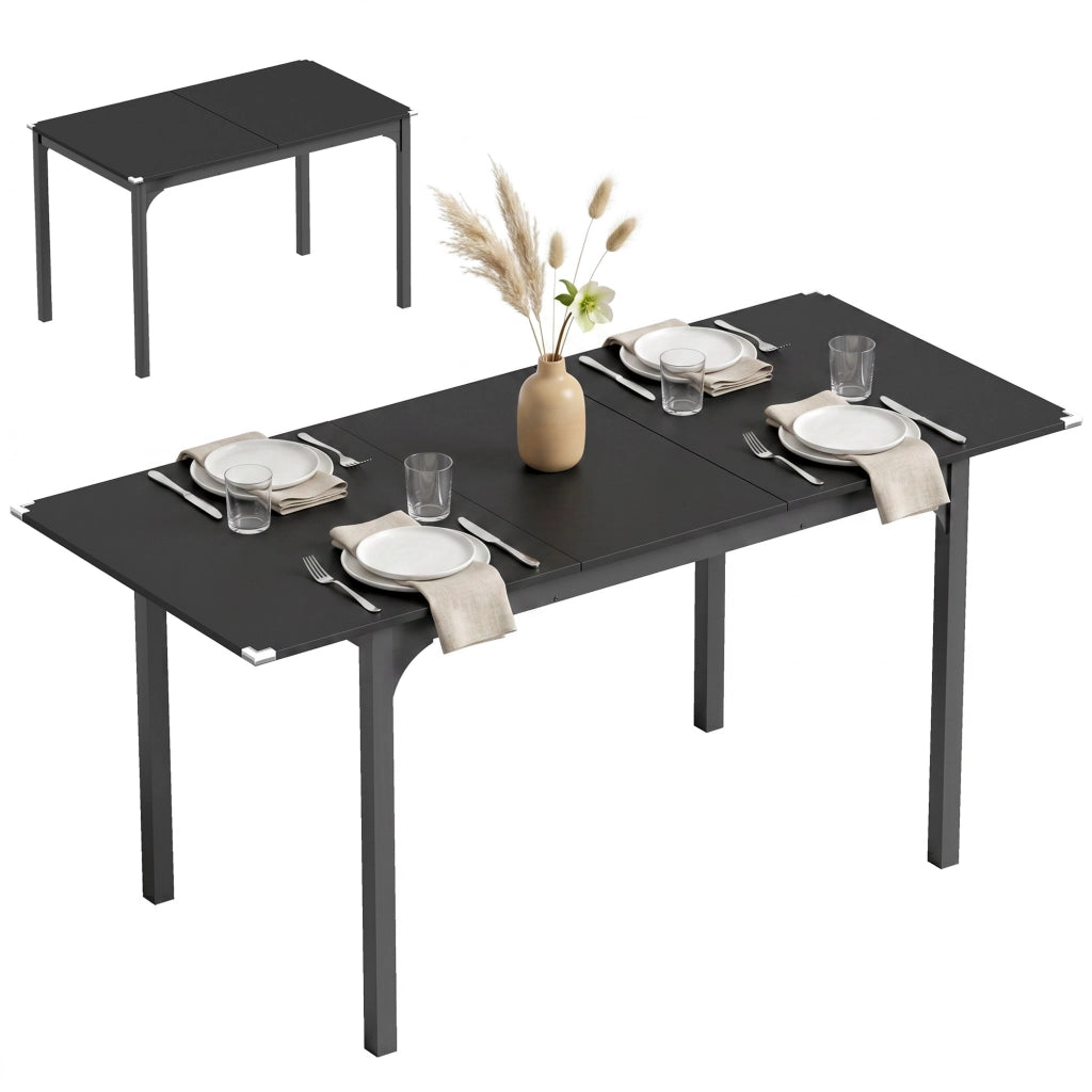 Tavolo da pranzo allungabile 4-6 persone ¨C Xylo ¨C gambe acciaio nero salvaspazio