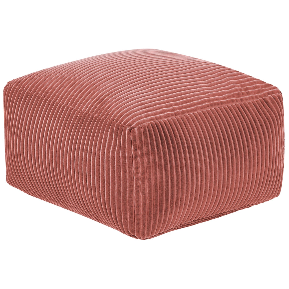 Moderno Pouf Intrecciato da Salotto 50 x 30 cm Motivo Rosso Chiaro