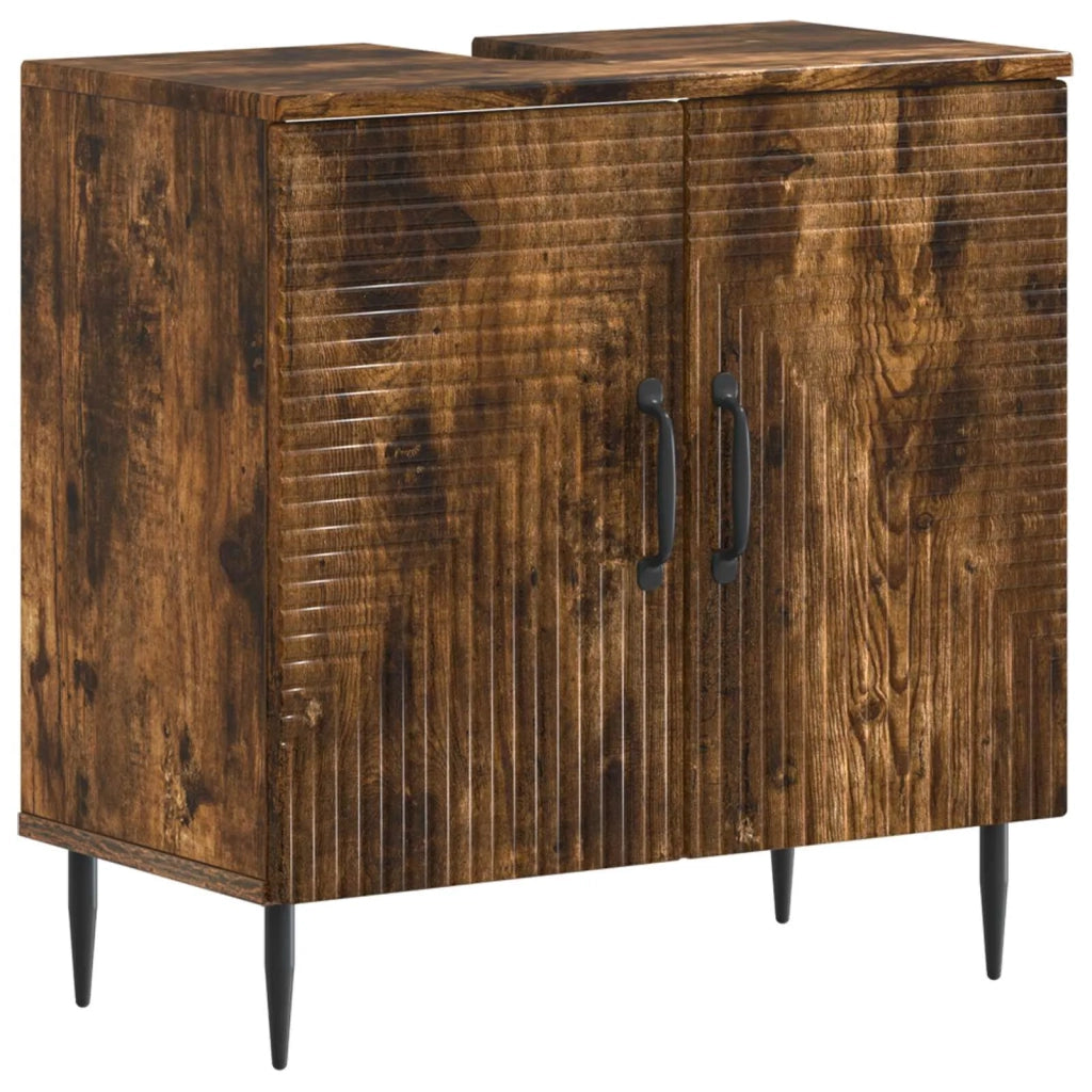 Set di Armadi da Bagno da 2 Pezzi HAARLEM Rovere Fumo 3418022