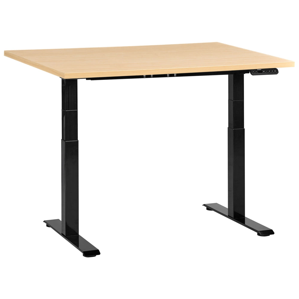 Scrivania regolabile in altezza elettricamente nero 120 x 60 cm Struttura in acciaio verniciato a polvere