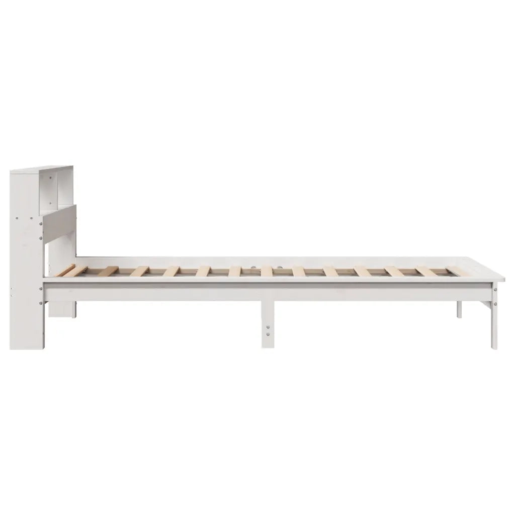 Letto Libreria senza Materasso Bianca 90x200 cm Legno di Pino 855721