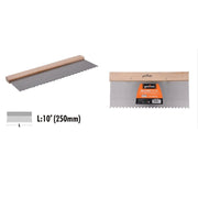 Trade Shop - Spatola Raschietto Dentato Acciaio Impugnatura Legno 10″ 250mm Ferramenta 90467 -