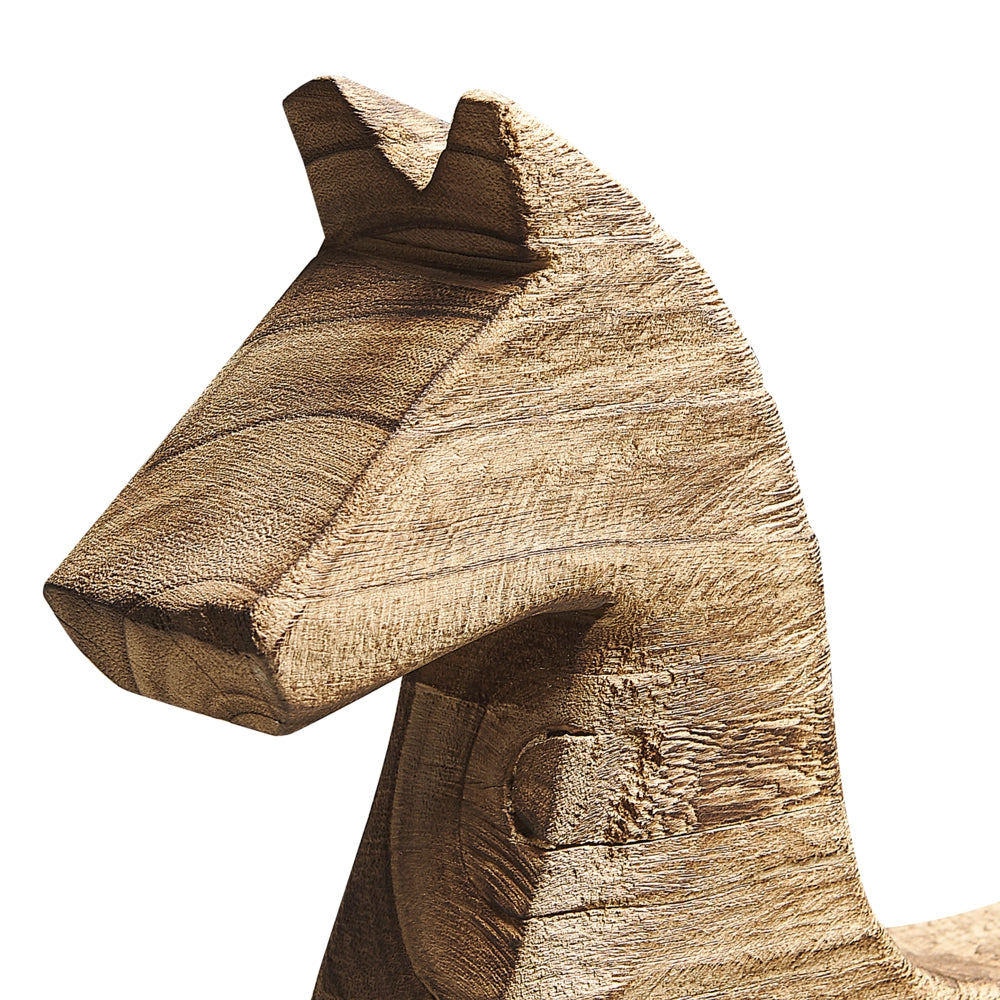 Statuetta Decorativa soprammobile leggera in legno di paulonia con supporto a forma di cavallo moderno