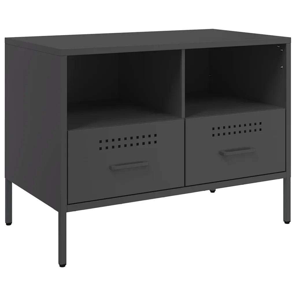 Mobili TV 2pz Neri 68x39x50,5 cm in Acciaio