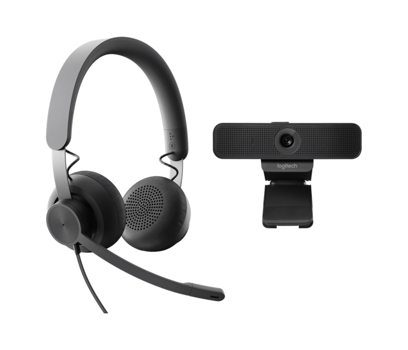 ORIGINAL Logitech Accessori per computer nero 991-000338 Zone Wired Headset + C925e Webcam