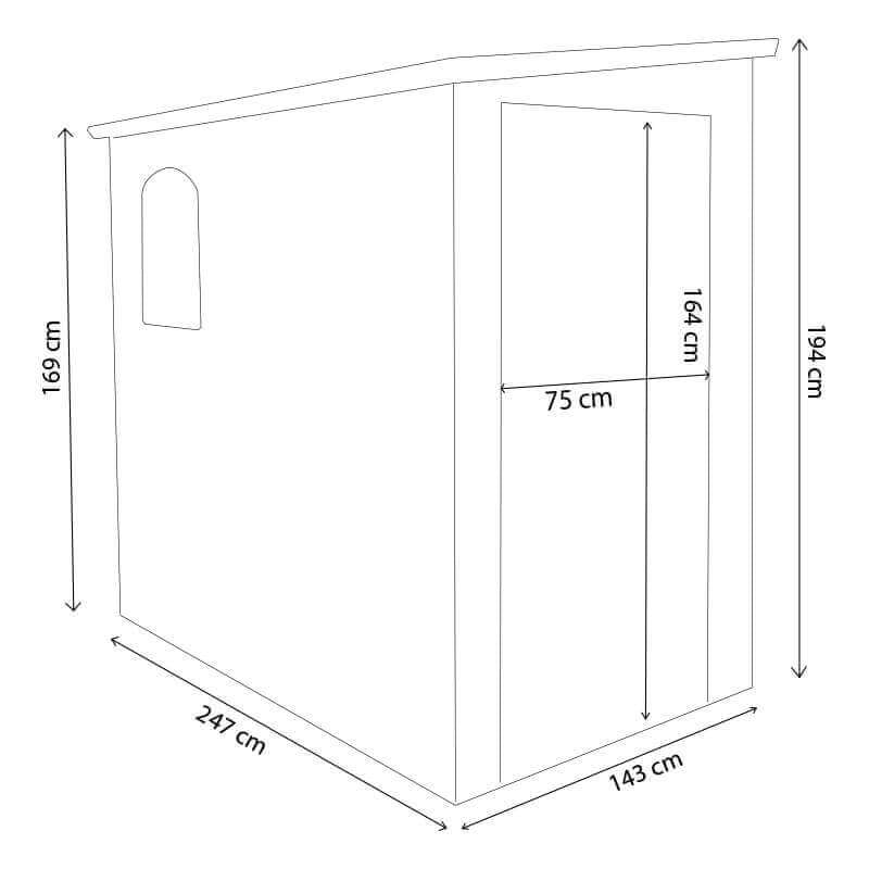Casetta Porta Attrezzi da Giardino in Plastica cm 143x247x194 - REX