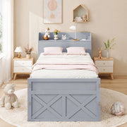 Letto singolo in legno massello 90x190 cm con letto estraibile