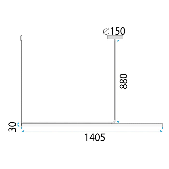 Lampada Led App1660-cp Black 140cm