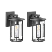Set di 2 Applique da Esterno in Metallo Nero Stile Tradizionale per Ingresso e Portico