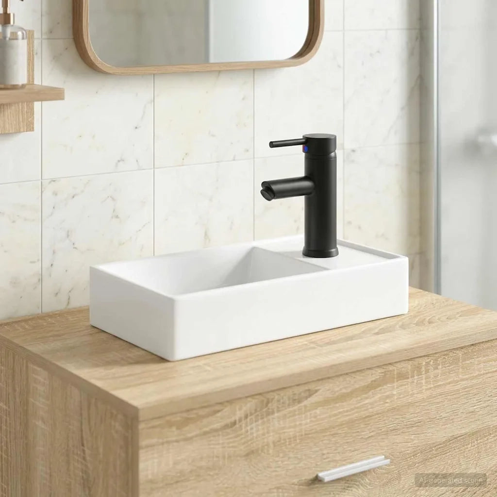 Lavabo da bagno Nero Opaco 40,5 x 22,5 x 11,5 cm Metallo 890227