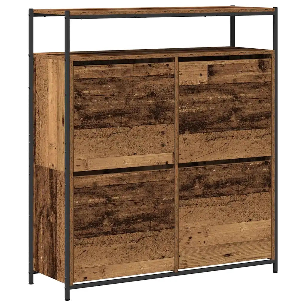 Mobile per scarpe con porta-Scarpiera Legno vecchio 100 x 34 x 112 cm