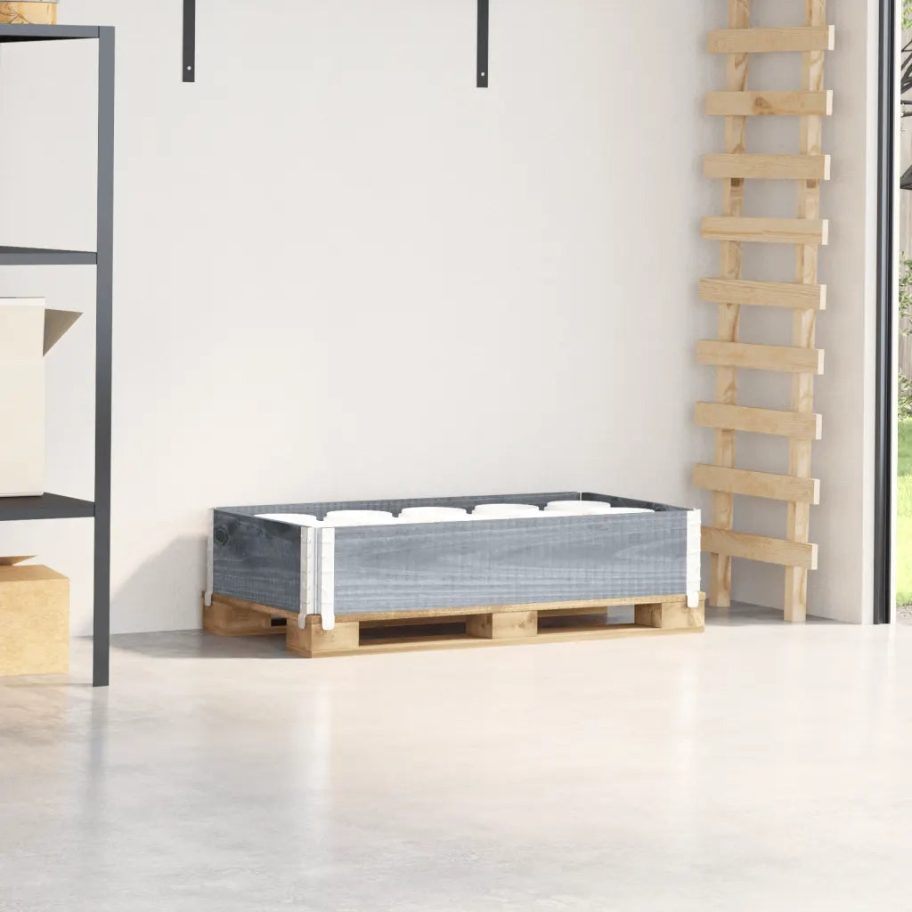 Paretale per Pallet Grigio 100x50 cm in Legno Massello di Pino 4010280
