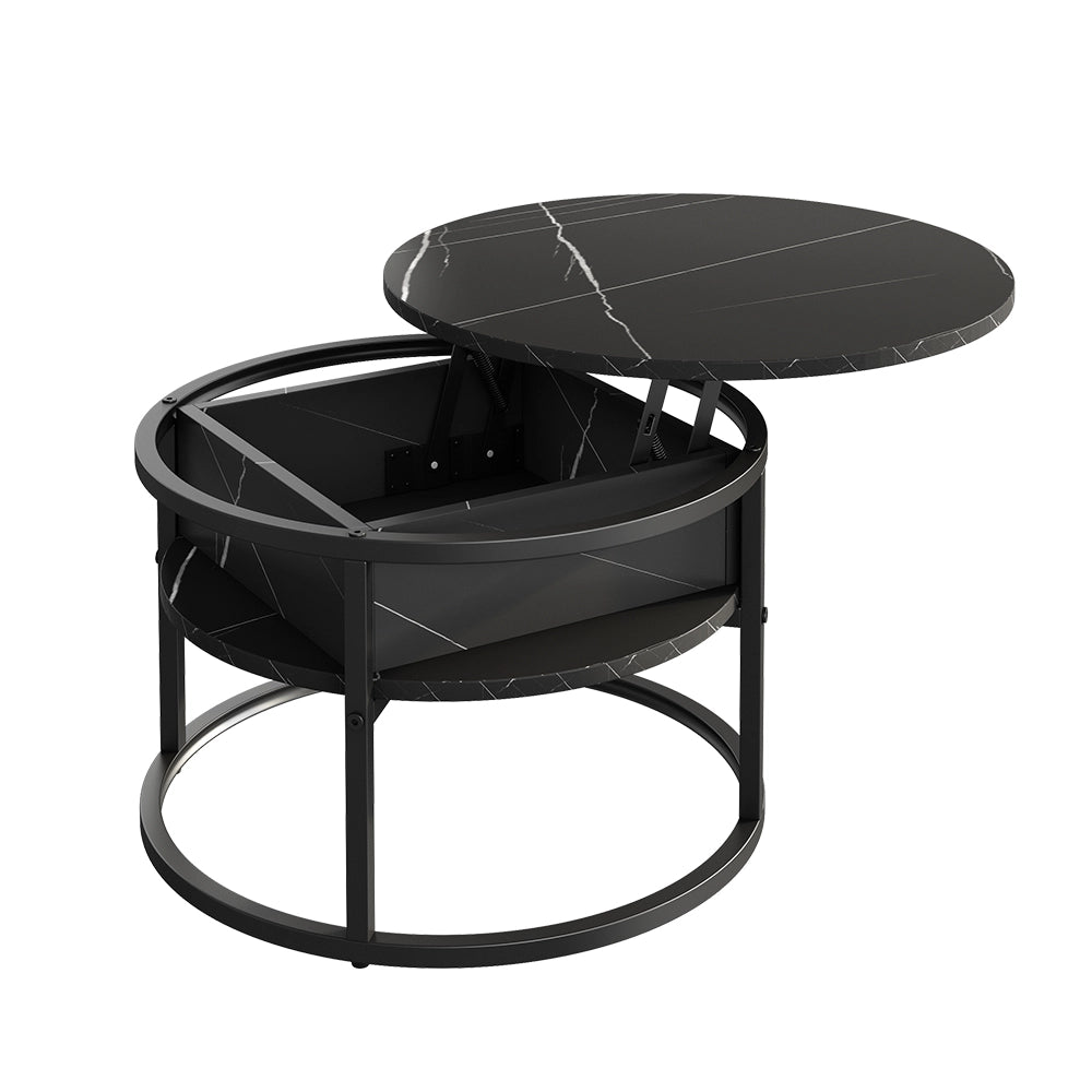 Vicco Tavolino Nero/marmo-bianco 57 x 57 cm