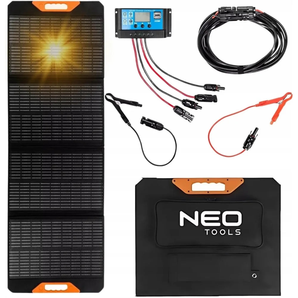 Topex 90-142 pannello solare por ortatile 140w, caricatore solare