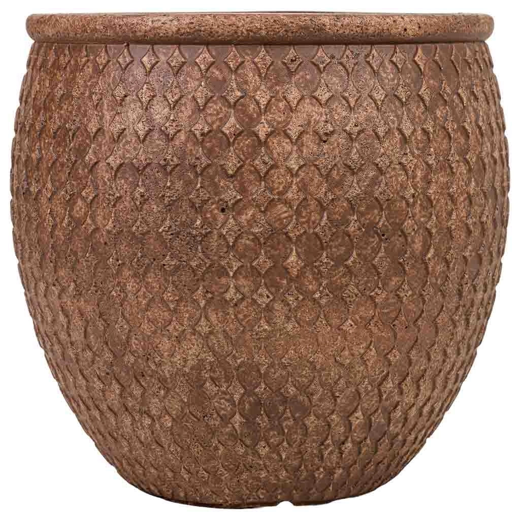 Vaso fibra di vetro marrone rossastro 25x25x25 cm