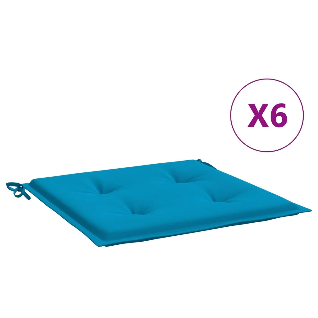 Cuscini per Sedia 6 pz Blu 50x50x3 cm in Tessuto Oxford