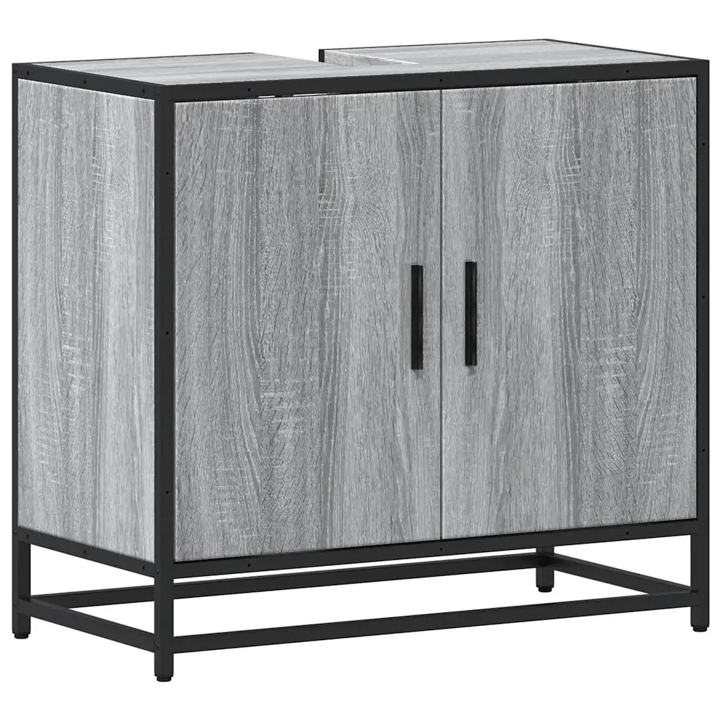 Mobile Lavabo Bagno Grigio Sonoma 65x33x60 cm Legno Multistrato