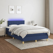 Letto a Molle con Materasso e LED Blu 120x200cm in Tessuto 3133867