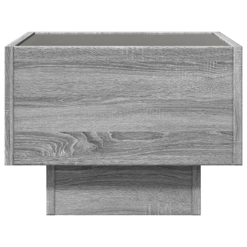 Comodino | Armadio da Notte | Mobiletto da notte con LED Infinity Rovere Sonoma 40x40x30 cm