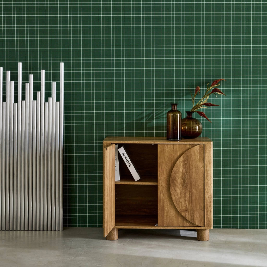 Credenza esotica effetto legno di mango 2 ante, 80cm, effetto legno